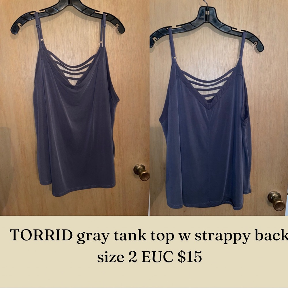 Gray tank with strappy back